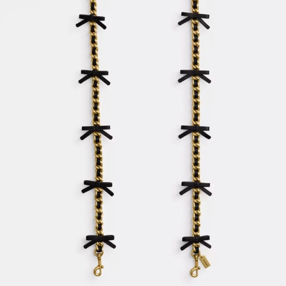 Coach leather bows chain strap - Picture 3 of 4